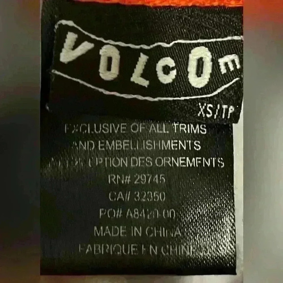 Volcolm Hooded Zip up Jacket Juniors Girls XS White with Orange Polka Dots - Picture 8 of 10